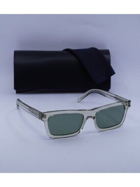 Saint Laurent SL461 BETTY 015 Rectangle Sunglasses - Transparent Green / Green